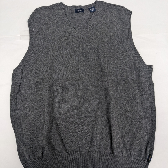 Izod Gray sweater vest XL 100% cotton [123] - Picture 1 of 4